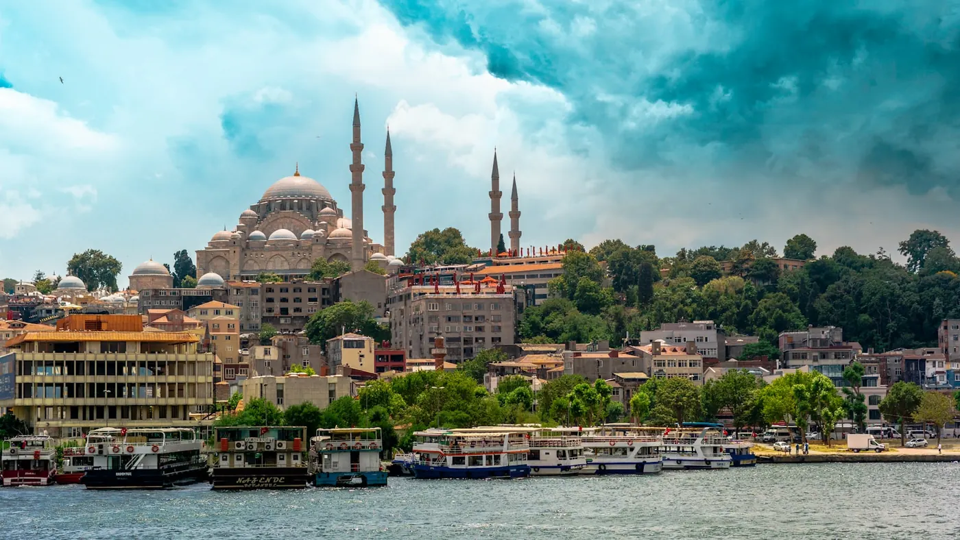 View across the water toward the Istanbul skyline
